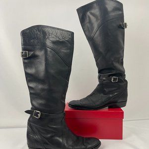 *SOLD* Frye Black Leather Riding Boots, Woman Size 8/9